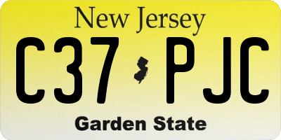 NJ license plate C37PJC