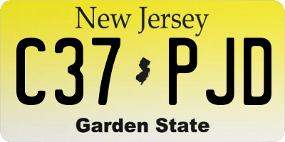 NJ license plate C37PJD