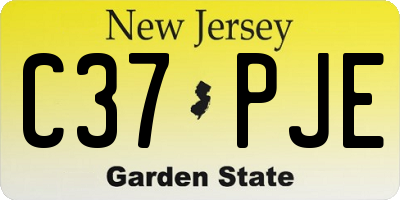 NJ license plate C37PJE