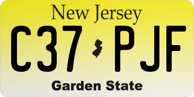 NJ license plate C37PJF