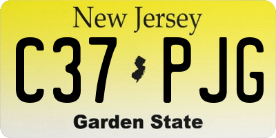 NJ license plate C37PJG