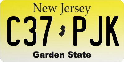NJ license plate C37PJK