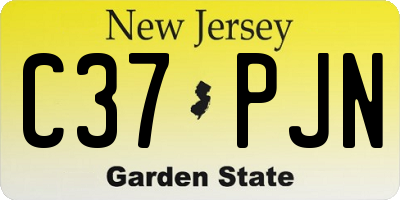 NJ license plate C37PJN