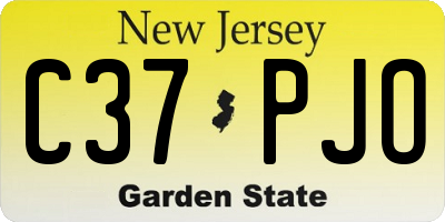 NJ license plate C37PJO