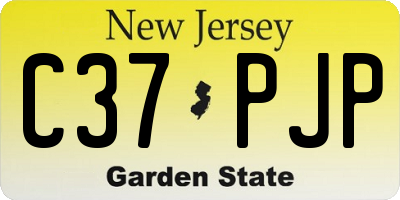 NJ license plate C37PJP