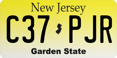 NJ license plate C37PJR