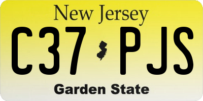 NJ license plate C37PJS