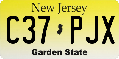 NJ license plate C37PJX