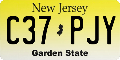 NJ license plate C37PJY