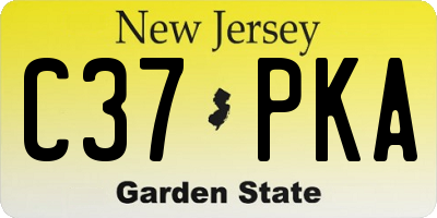 NJ license plate C37PKA