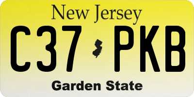 NJ license plate C37PKB