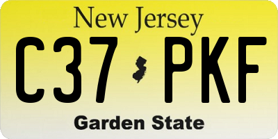 NJ license plate C37PKF