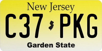 NJ license plate C37PKG