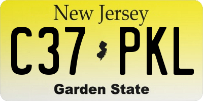NJ license plate C37PKL