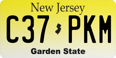 NJ license plate C37PKM