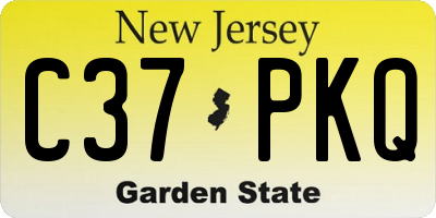 NJ license plate C37PKQ
