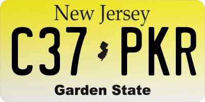 NJ license plate C37PKR