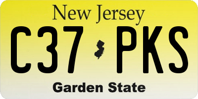 NJ license plate C37PKS