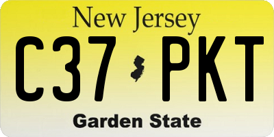 NJ license plate C37PKT