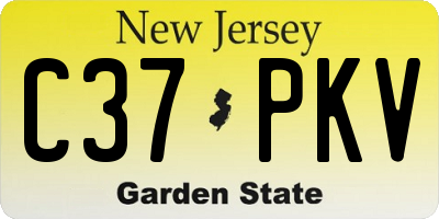 NJ license plate C37PKV