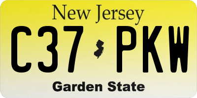 NJ license plate C37PKW