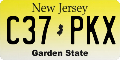 NJ license plate C37PKX