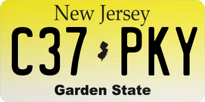 NJ license plate C37PKY