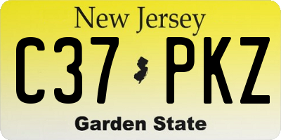 NJ license plate C37PKZ