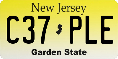 NJ license plate C37PLE