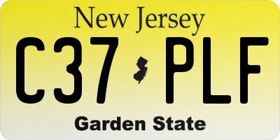 NJ license plate C37PLF