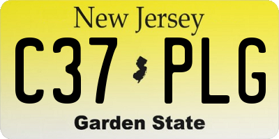 NJ license plate C37PLG