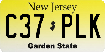 NJ license plate C37PLK