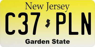 NJ license plate C37PLN