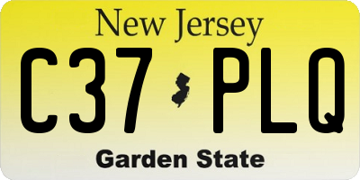 NJ license plate C37PLQ