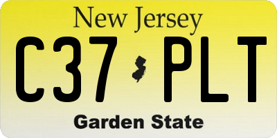 NJ license plate C37PLT