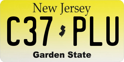 NJ license plate C37PLU