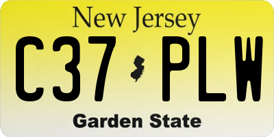 NJ license plate C37PLW