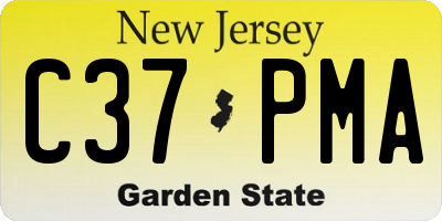 NJ license plate C37PMA