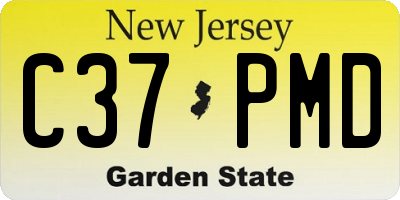 NJ license plate C37PMD