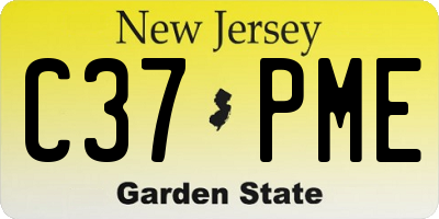 NJ license plate C37PME
