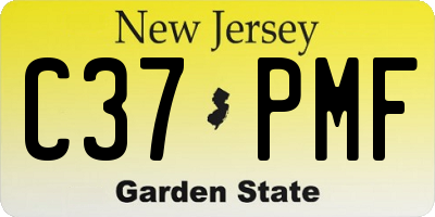 NJ license plate C37PMF