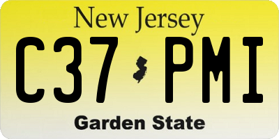 NJ license plate C37PMI