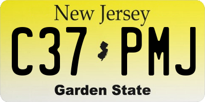 NJ license plate C37PMJ