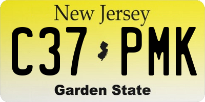 NJ license plate C37PMK