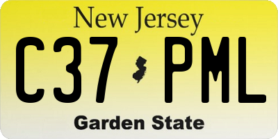 NJ license plate C37PML
