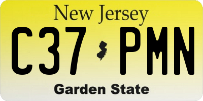 NJ license plate C37PMN