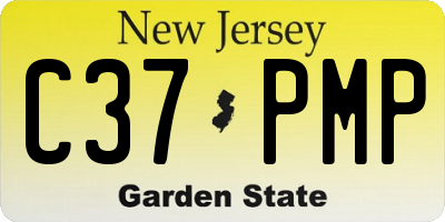 NJ license plate C37PMP