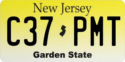 NJ license plate C37PMT