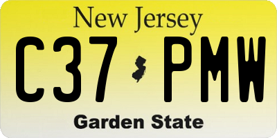 NJ license plate C37PMW