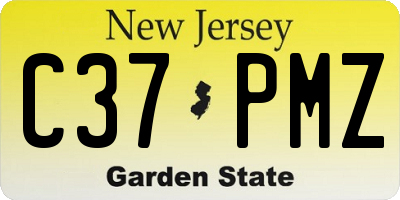 NJ license plate C37PMZ